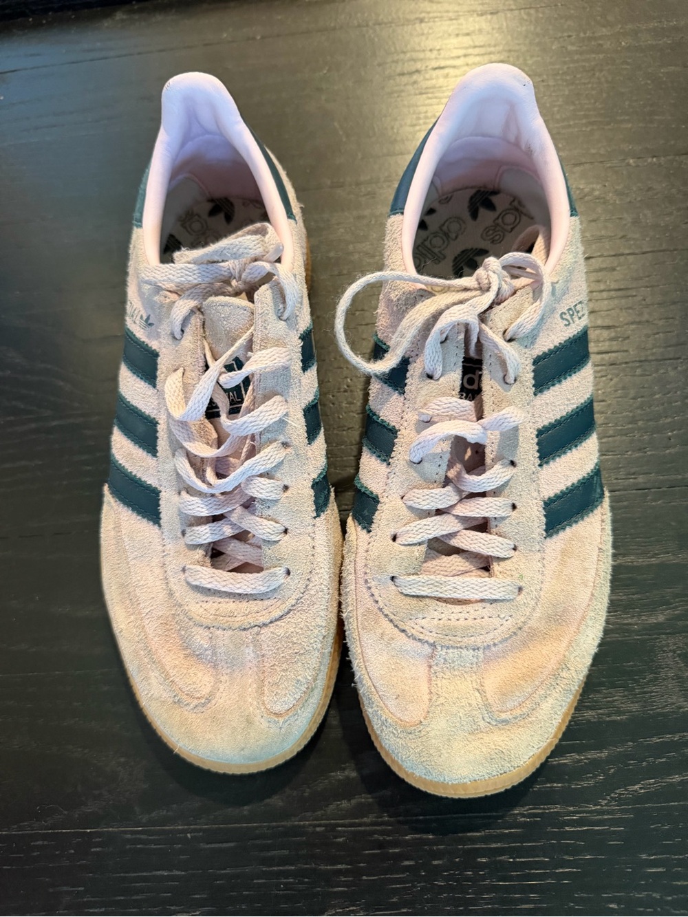 adidas Pink Suede Sneakers with Teal Stripes